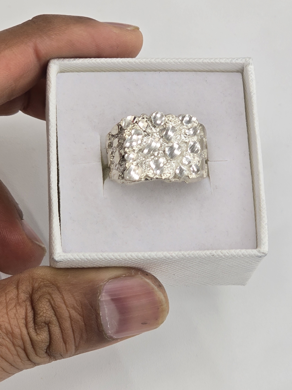 925 Sterling Silver Nugget Ring For Men